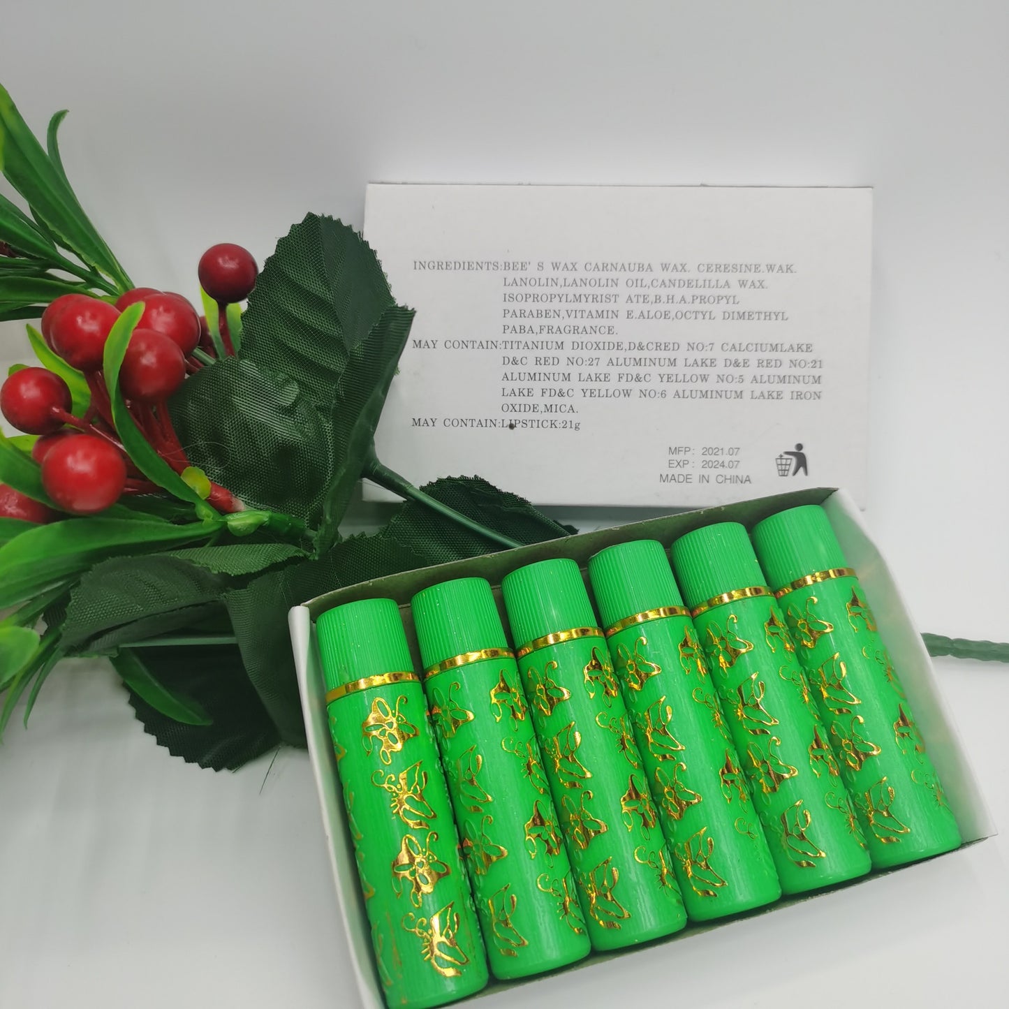 Six-piece Green Color-changing Lipstick