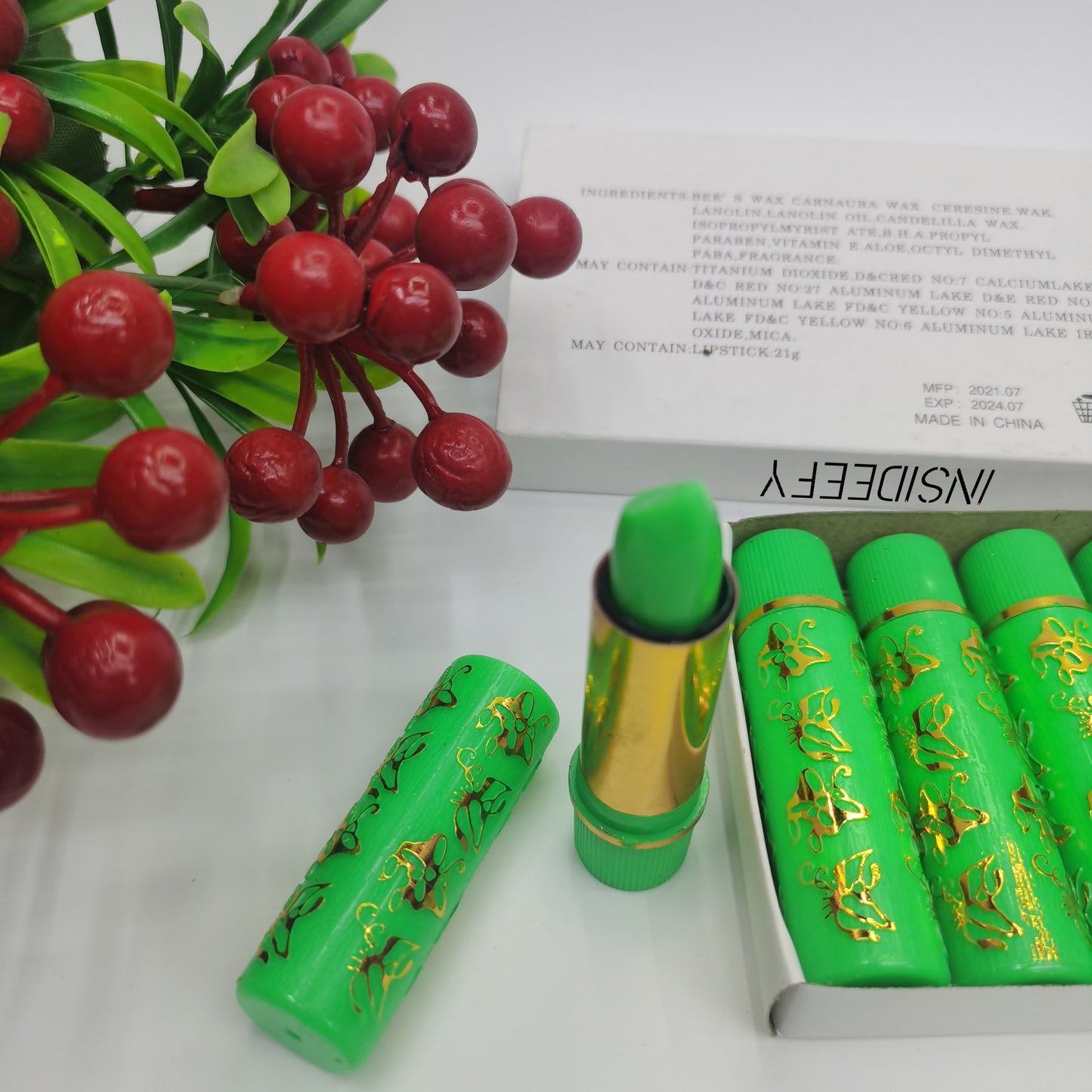 Six-piece Green Color-changing Lipstick