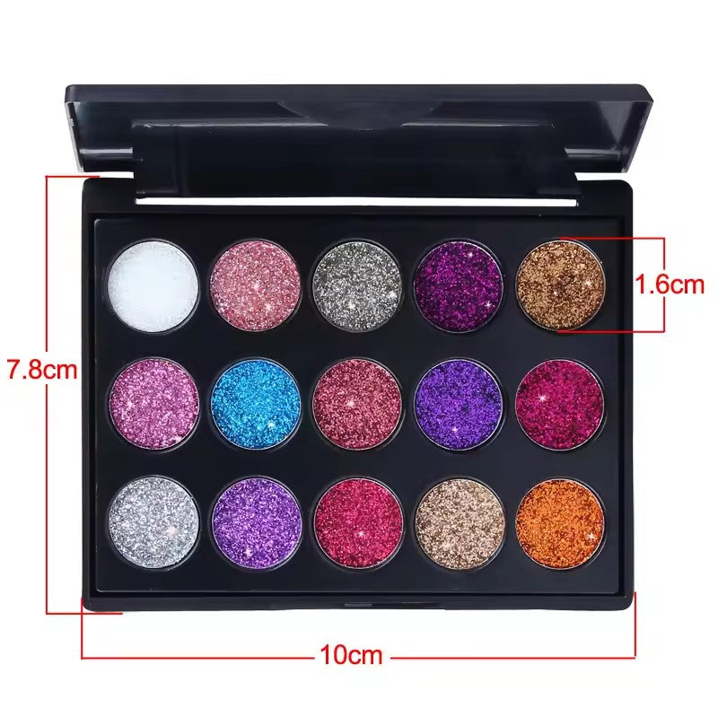 15 Colors Gold Scallion Powder Diamond Glitter Eyeshadow