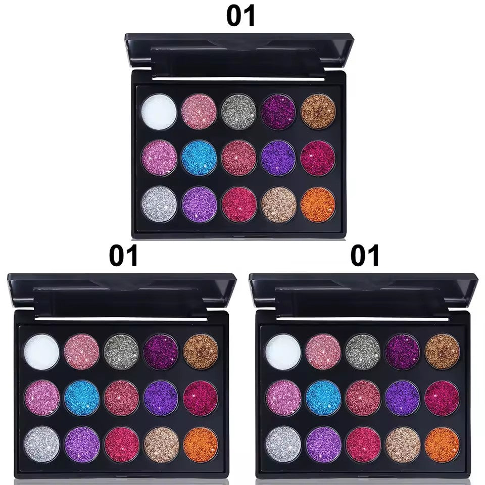 15 Colors Gold Scallion Powder Diamond Glitter Eyeshadow